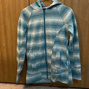 Blue and white under armor hoodie zip up